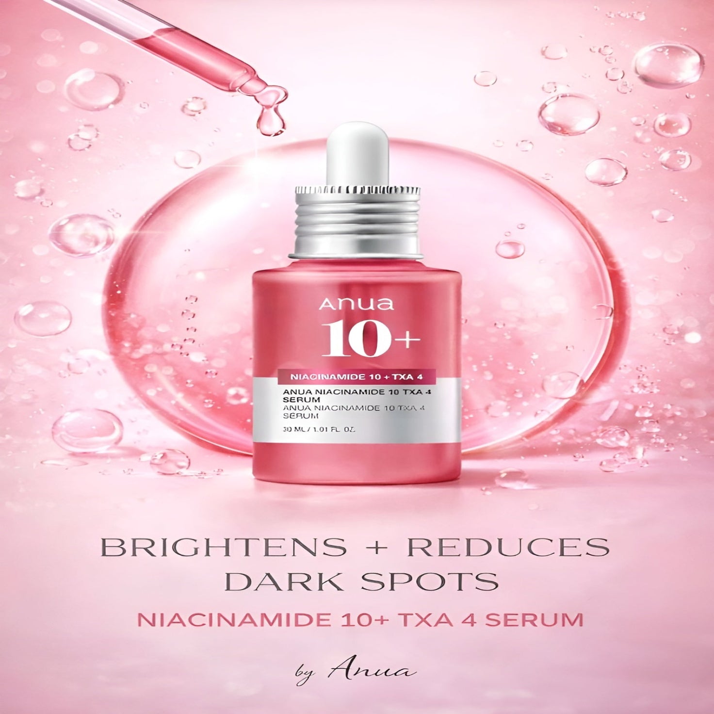 قوام سيروم Anua Niacinamide السائل الخفيف - تركيبة نياسيناميد 10% وترانيكساميك أسيد 4% لتفتيح البشرة سريع الامتصاص
