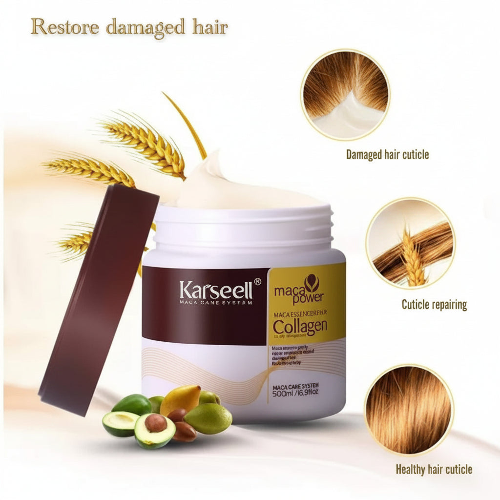 حمام كريم كارصيل الاصلي بالكولاجين لعلاج الشعر التالف Karseell Hair Mask