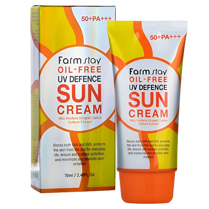 صن بلوك فارم ستاي الكوري خالي من الزيوت للبشرة الدهنية Farm Stay Oil Free Sun Cream