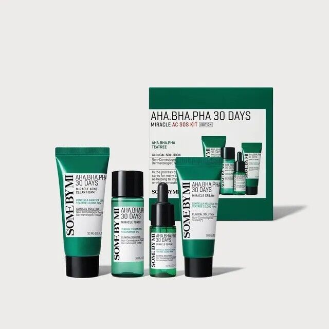 مجموعة SOME BY MI AHA BHA PHA 30 Days Miracle AC SOS Kit لعلاج حب الشباب وتنظيف المسام للبشرة الدهنية في مصر