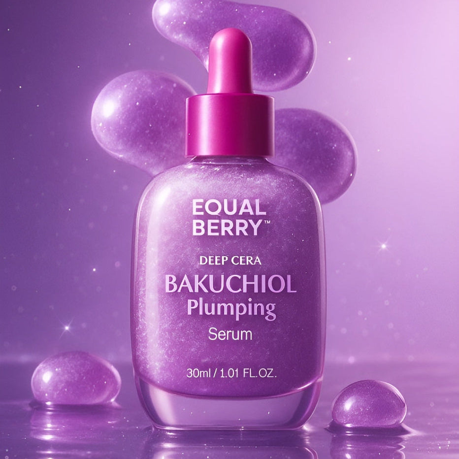 text
سيروم Equal Berry Bakuchiol Plumping Serum باللون البنفسجي - سيروم تفتيح وشد البشرة مع ببتيدات وسيراميد من Cozmostation